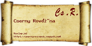 Cserny Rovéna névjegykártya